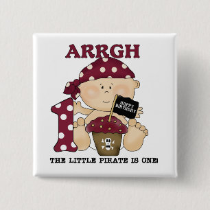 Baby Pirate 1st Birthday Tshirts and Gifts 15 Cm Square Badge