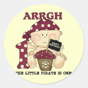 Baby Pirate 1st Birthday Tshirts and Gifts Classic Round Sticker