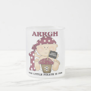 Baby Pirate 1st Birthday Tshirts and Gifts Frosted Glass Coffee Mug