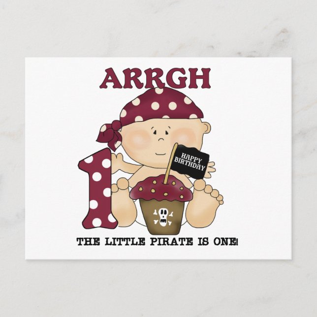 Baby Pirate 1st Birthday Tshirts and Gifts Postcard (Front)