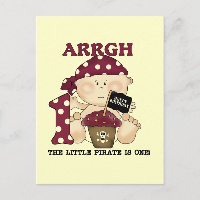 Baby Pirate 1st Birthday Tshirts and Gifts Postcard (Front)