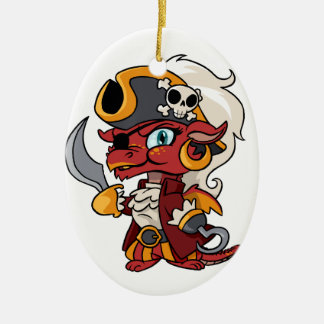 Baby Pirate Dragon Ceramic Tree Decoration