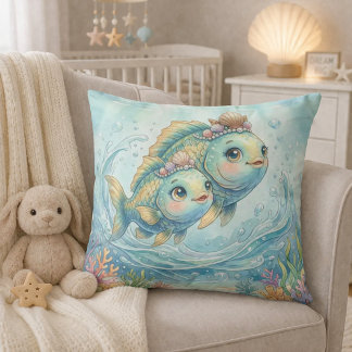 Baby Pisces Zodiac Nursery Kids Cushion