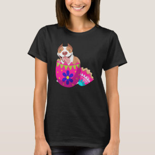 Baby Pitbull Hatching From Easter Egg Easter Day T-Shirt