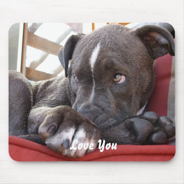 Baby Pitbull Puppy Mouse Mat (Front)