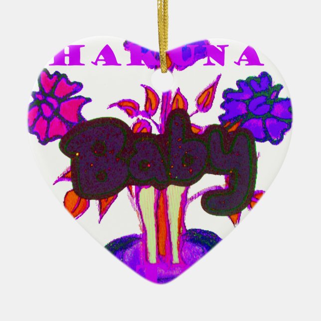 Baby plant Hakuna Matata gifts.png Ceramic Tree Decoration (Front)