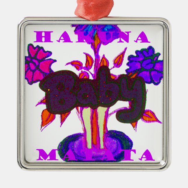 Baby plant Hakuna Matata gifts.png Metal Tree Decoration (Front)
