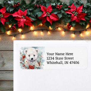 Baby Polar Bear Christmas Easy Read Return Address