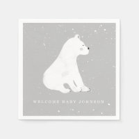 Baby Polar Bear Grey Winter Baby Shower