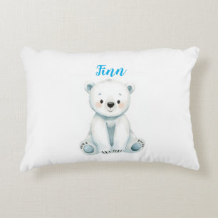 Baby Polar Bear Nursery Lumbar Pillow   Custom Nam