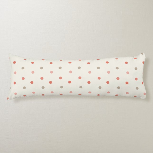 Baby polka dot pattern in warm tones body cushion (Front)