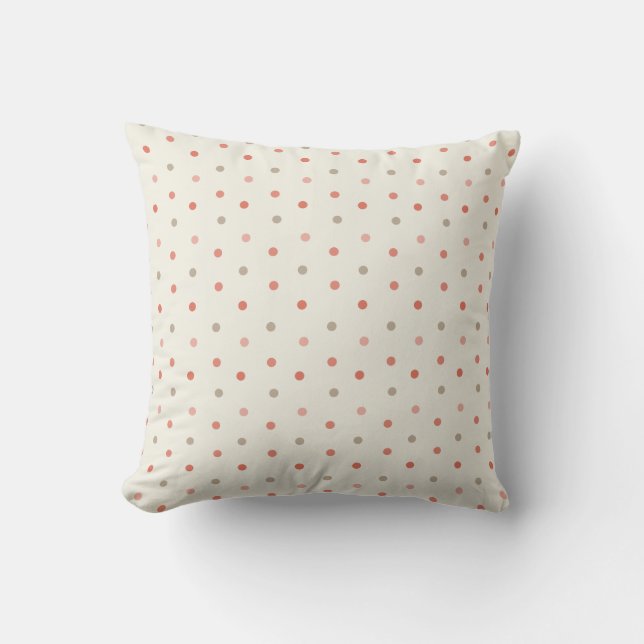 Baby polka dot pattern in warm tones cushion (Front)