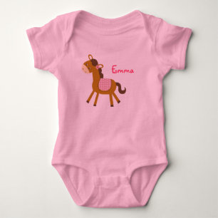 Baby Pony Horse Personalised Baby Creeper T-Shirt