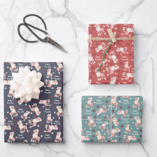 Baby Poodle Wrapping Paper Sheets