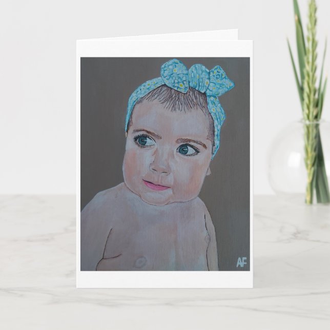 Baby Portrait Painting by Alfred Fox Card (Front)