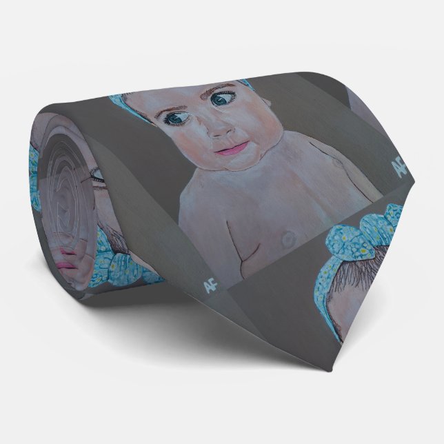 Baby Portrait Painting by Alfred Fox Tie (Rolled)