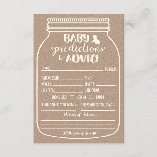 Baby Prediction and Advice Enclosure Card (Front)