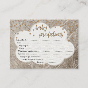 Baby Prediction Card for Baby Shower - Rustic Wood