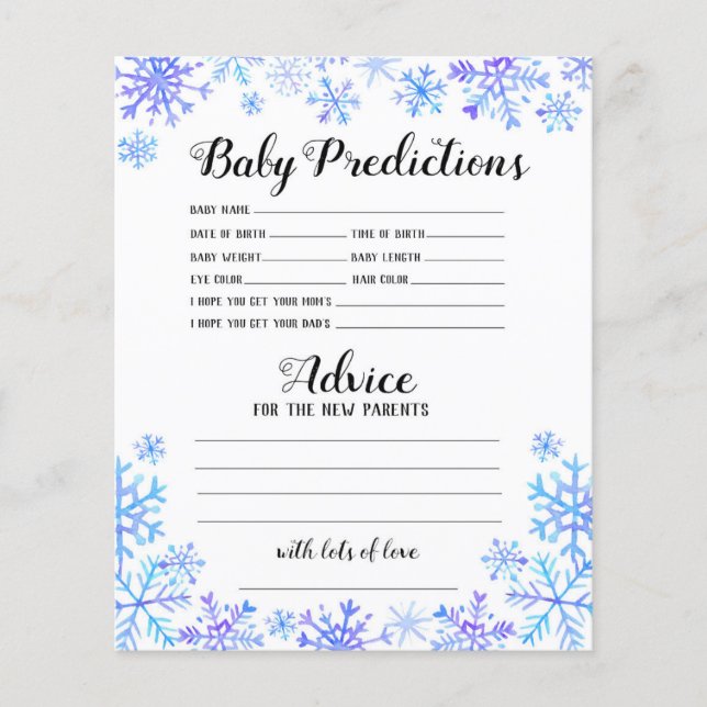 Baby Predictions & Advice - Baby It's Cold Outside Flyer (Front)