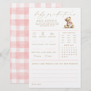 Baby Predictions & Advice Bear Baby Shower Game