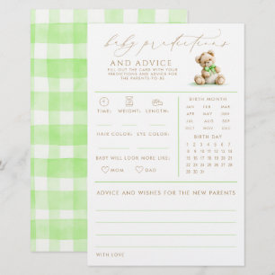 Baby Predictions & Advice Bear Baby Shower Game