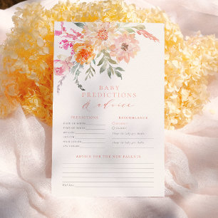 Baby Predictions & Advice Blush Teal Spring Floral