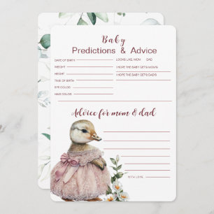  Baby Predictions & Advice Card   Baby Shower Game