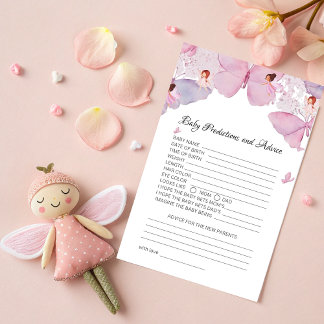Baby Predictions & Advice Card - Fairy Baby Shower
