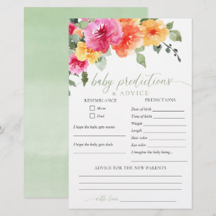 Baby predictions advice Colourful spring floral