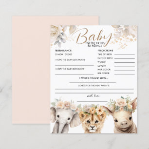 Baby Predictions & Advice Girl Safari Baby Shower