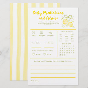Baby Predictions & Advice Lemons Baby Shower Game