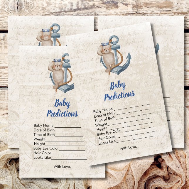 Baby Predictions Ahoy It's A Boy Nautical Theme (Creator Uploaded)