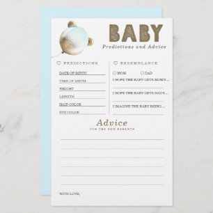Baby Predictions and Advice Baby Shower Game