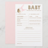 Baby Predictions and Advice Baby Shower Game