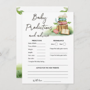 Baby Predictions and Advice Baby Shower Game Enclosure Card