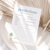 Baby Predictions and Advice Beach Baby Shower Game