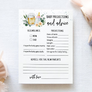 Baby predictions and advice card Baby Is Brewing
