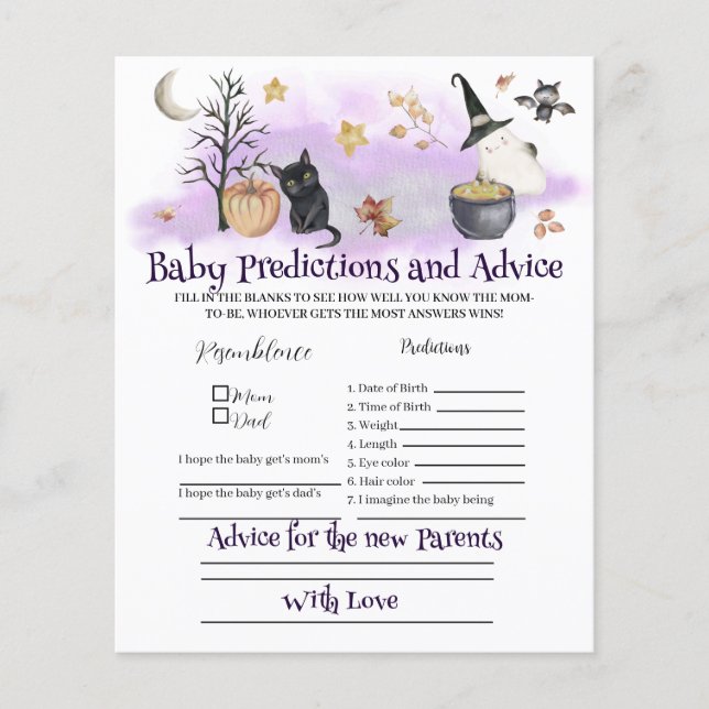 Baby Predictions and Advice game (Front)