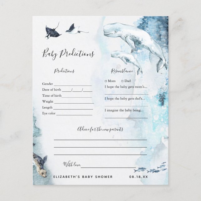 Baby Predictions | Baby Shower Game (Front)