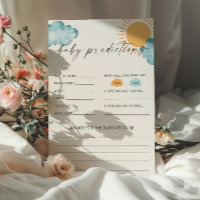 Baby Predictions Baby Shower Game Card