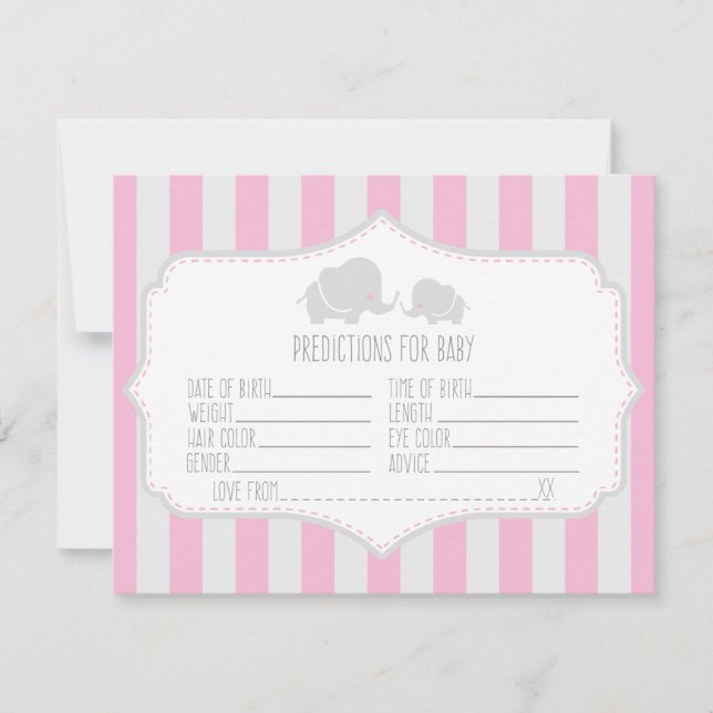 Baby Predictions - Baby Shower Game Card (Front)