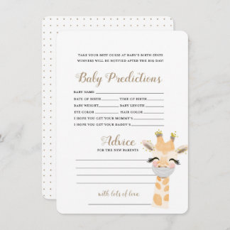 Baby Predictions - Baby Shower Game Enclosure Card