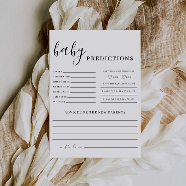 Baby Predictions Card Baby Shower Game, (Baby Predictions Card Baby Shower Game,)