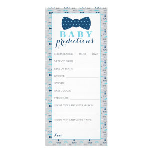 Baby Predictions Card, Bow Tie Baby Shower Rack Card