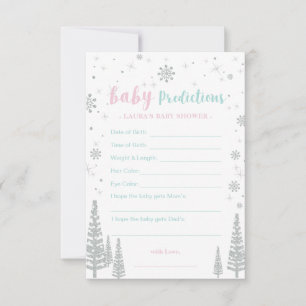 Baby Predictions Card - Winter Baby Shower Game