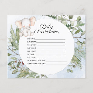 Baby Predictions Elephant Boy Baby Shower Game