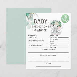 Baby Predictions Elephant Green Balloon Game
