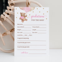 Baby Predictions for the Baby Shower Teddy Bear