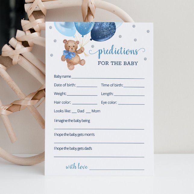 Baby Predictions for the Baby Shower Teddy Bear Invitation (Creator Uploaded)
