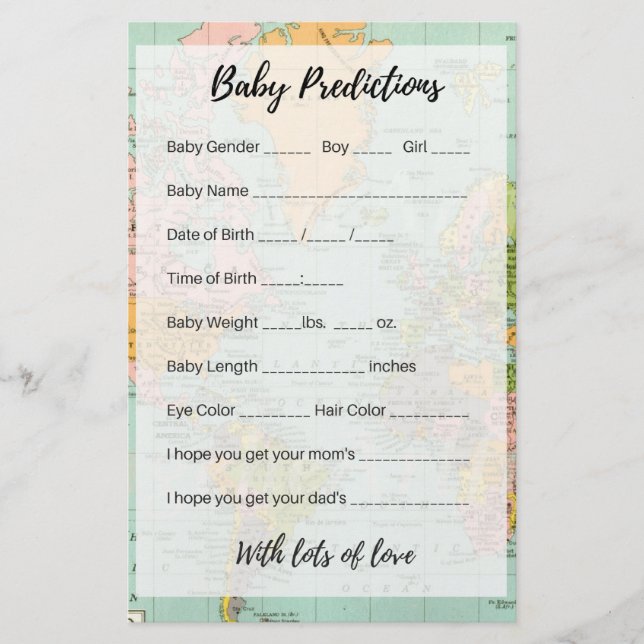 Baby Predictions - Multicolor Map (Front)